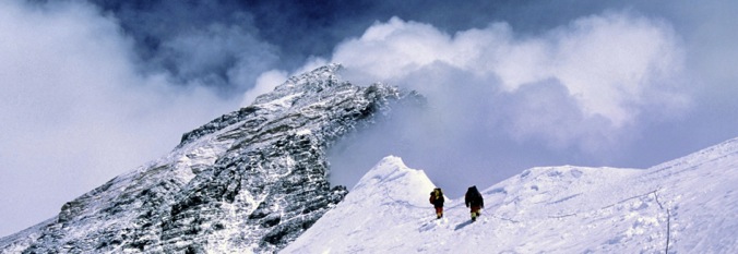 Two Climbers Traverse the West Ridge, Mt. Everest